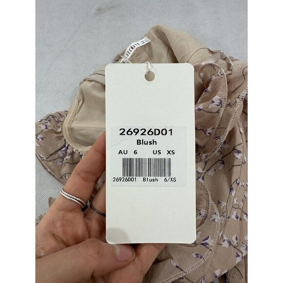 Saint Secrets Jazz Bardot Neckline Split Wide Leg Floral Jumpsuit Blush XS NWT - Picture 5 of 9